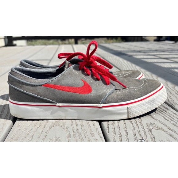 Nike SB Stefan Janoski Skateboarding Shoes Sneakers Gray Red Mens Size 8 - Picture 1 of 11
